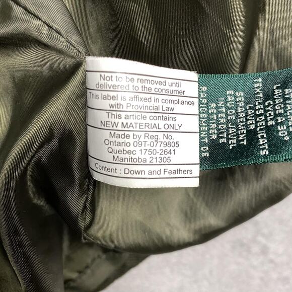 Lauren Ralph Lauren Coat Womens Small Green Down Puffer Hooded Faux Fur Long - Picture 14 of 16